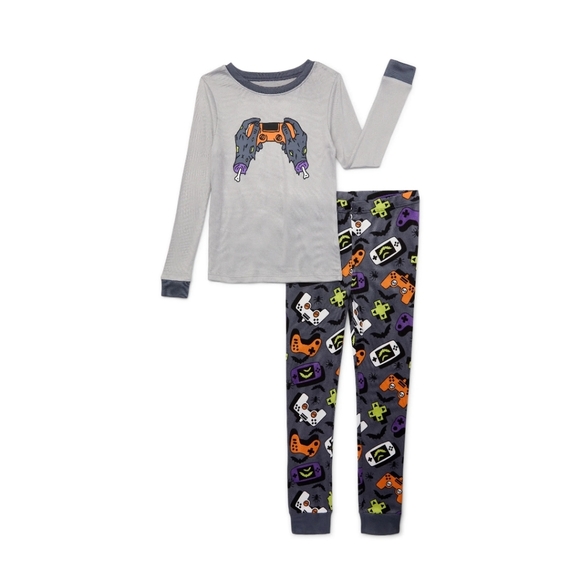 Wonder Nation Boys Size 5 Halloween Long Sleeve Top and Pants, 2-Piece Sleep PJ - Picture 1 of 4